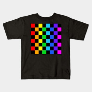 Rainbow Checkerboard Kids T-Shirt